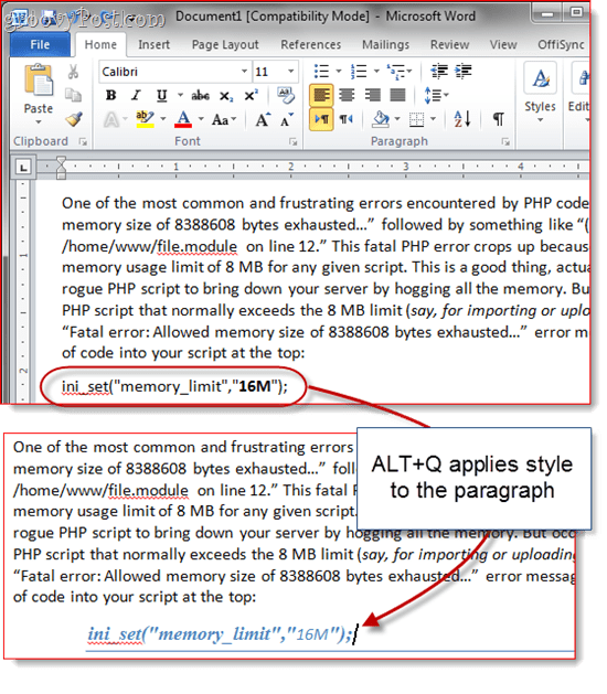 Comment attribuer des raccourcis clavier de style dans Word 2010 et Word 2007