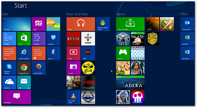 Ajouter des lignes d'application de l'écran de démarrage de Windows 8