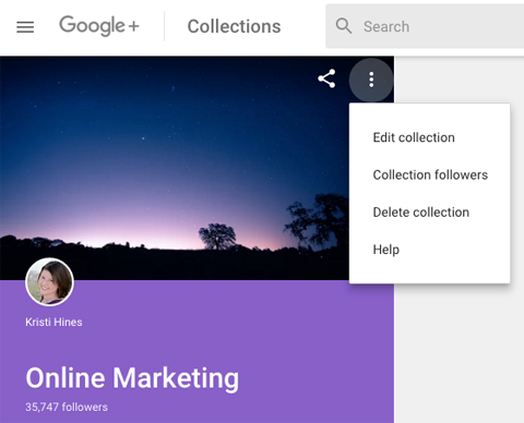 nouvelles fonctionnalités d'édition de collections en vedette sur google plus