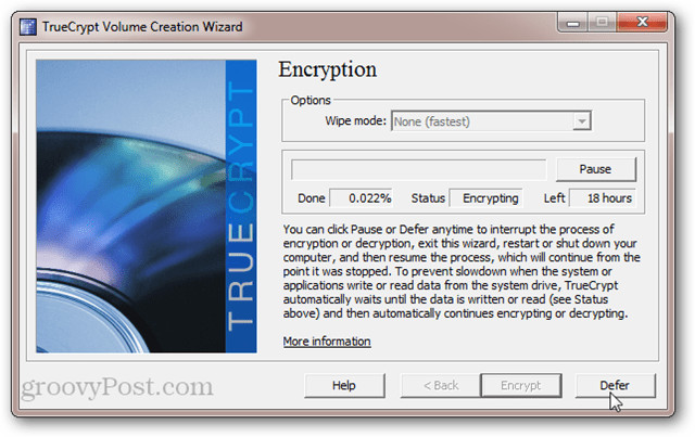 Combien de temps TrueCrypt System Disk Encryption prend-il?