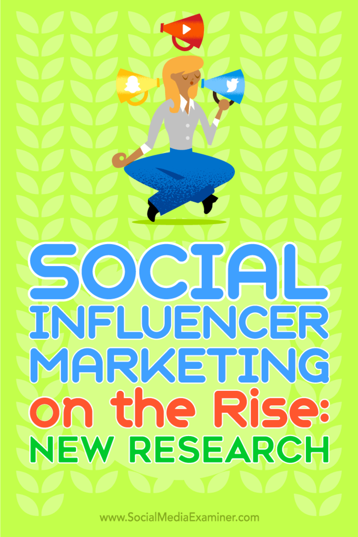 Le marketing d'influence sociale à la hausse: nouvelle recherche: examinateur des médias sociaux