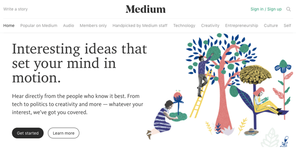 Medium a une audience intégrée pour vous aider à démarrer votre positionnement.