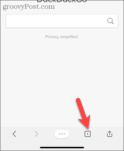 Appuyez sur l'icône de l'onglet dans Edge pour iOS
