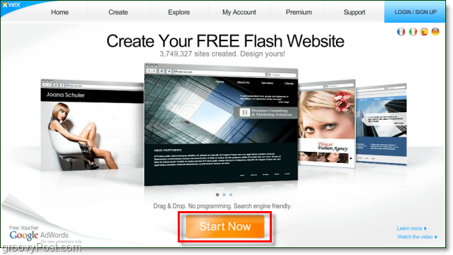 Avis sur wix.com - sites flash gratuits