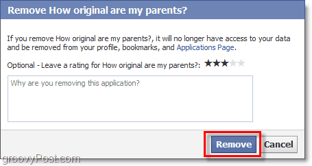 supprimer la confirmation des applications facebook