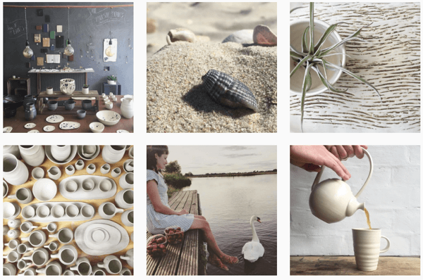Illyria Pottery utilise un filtre pour créer un flux Instagram cohérent.