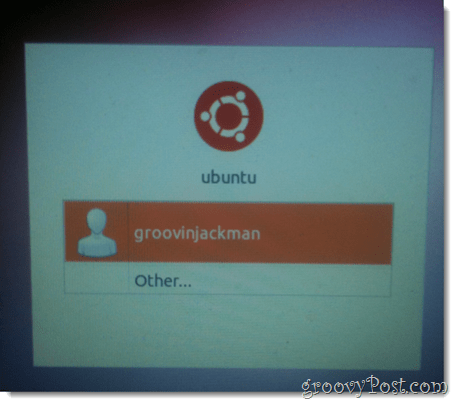 choisissez le nouvel utilisateur ubuntu