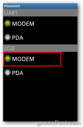 Mode modem Epic 4G PhoneUTIL