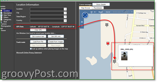 Microsoft Pro Photo Tools GPS ajoute des métadonnées pour GEO:: groovyPost.com