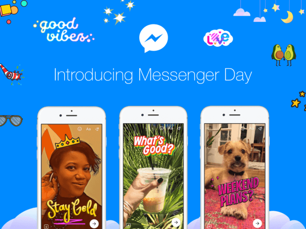 Facebook a lancé Messenger Day, une nouvelle façon pour les utilisateurs de partager des photos et des vidéos à mesure qu'elles se produisent dans l'application Messenger autonome.