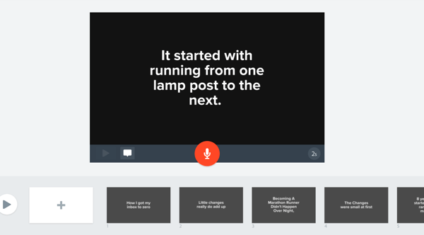 Ajoutez le texte de mise en évidence de votre blog à vos diapositives dans la vidéo Adobe Spark.