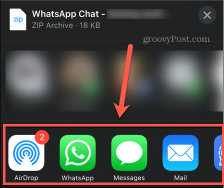 options d'exportation WhatsApp