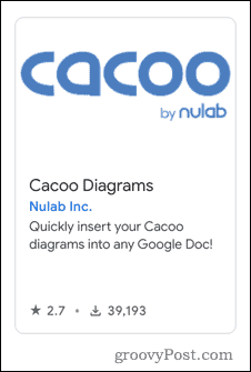 Le module complémentaire Cacoo dans Google Docs