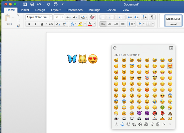 activer le clavier emoji macos microsoft word