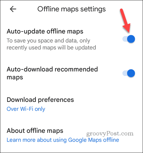Mettre à jour automatiquement les cartes Google Maps hors ligne