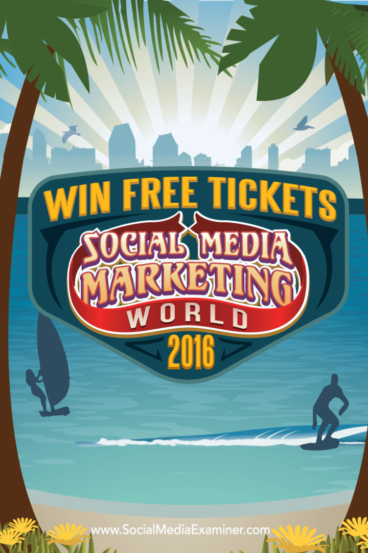 Gagnez des billets gratuits pour Social Media Marketing World 2016: Social Media Examiner
