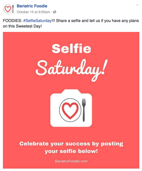 exemple de publication sociale samedi selfie