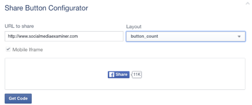 bouton de partage facebook défini sur URL