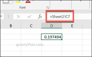 Une seule référence de cellule de feuille de calcul dans Excel