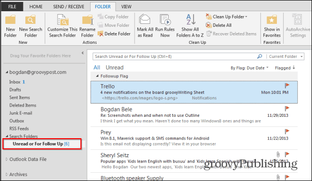 Outlook 2013: comment utiliser les dossiers de recherche pour trouver rapidement des e-mails!