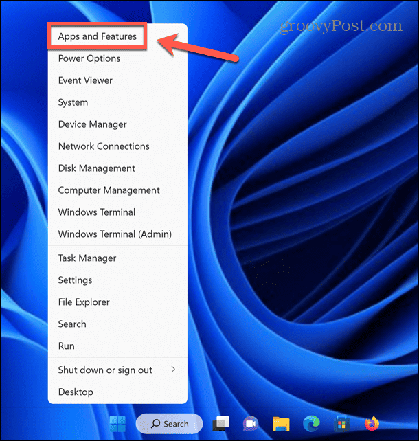 Applications et fonctionnalités de Windows 11