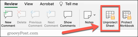 Excel déprotéger la feuille