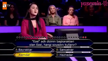 La question de la série Ezel qui a marqué le concours Who Wants to Be a Millionaire!