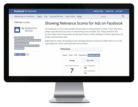 Facebook ad pertinence page web placeit image