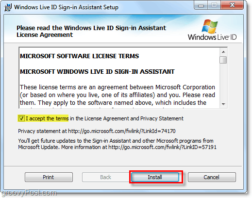 liez votre compte Windows 7 en installant l'assistant de connexion d'identification en direct