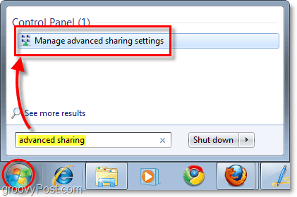 gérer les paramètres de partage avancés dans Windows 7