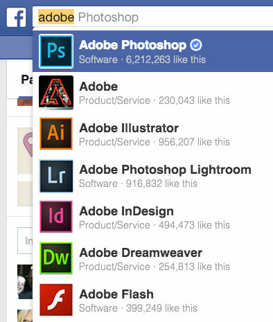 propriétés d'Adobe Facebook