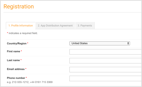 Remplissez les détails du compte pour configurer votre compte de développeur Amazon.