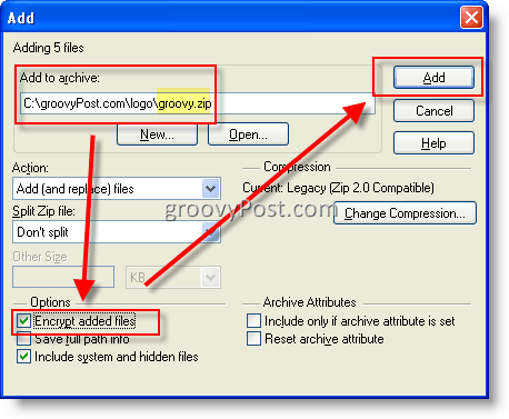 Chiffrer des fichiers à l'aide de WinZip AES