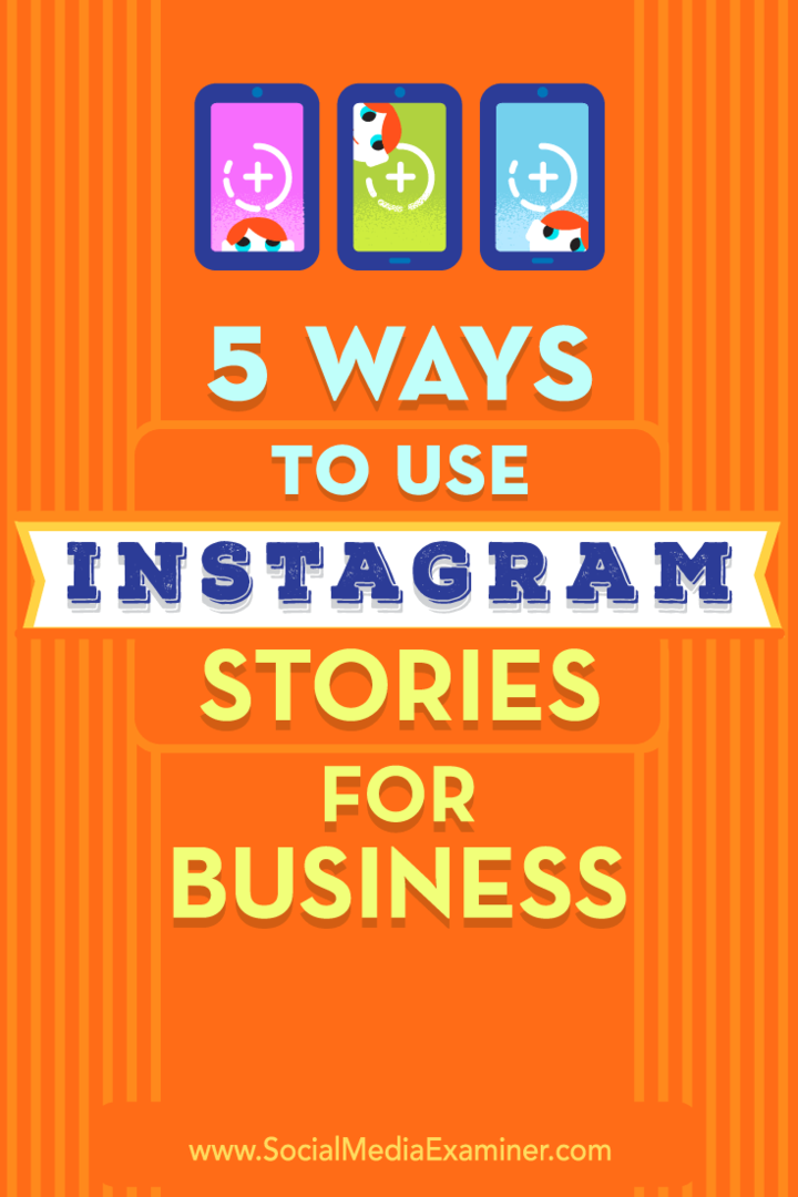 5 façons d'utiliser les histoires Instagram pour les entreprises par Matt Secrist sur Social Media Examiner.