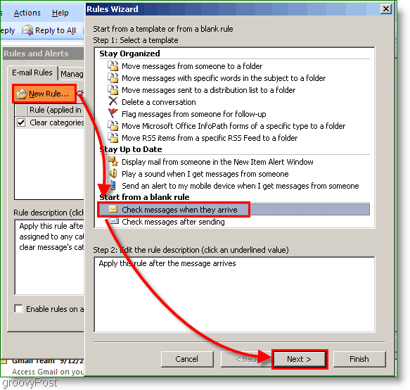 Outlook 2007 - Créer une règle Outlook à l'arrivée des e-mails