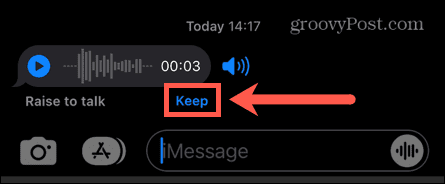 iphone garder le message audio reçu