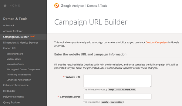 Utilisez Google URL Builder pour ajouter des paramètres à vos URL afin de pouvoir suivre vos campagnes.