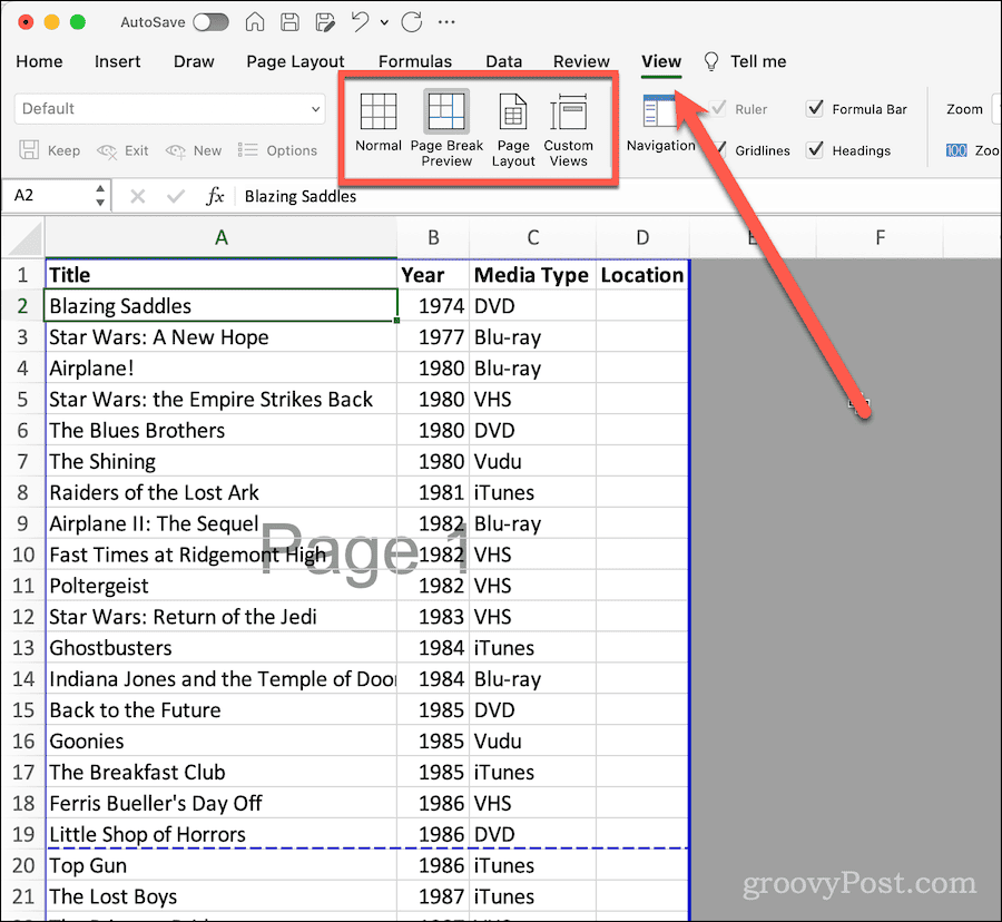 Afficher le ruban dans Excel
