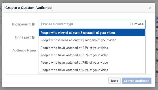 Ciblez les internautes en fonction de la quantité de votre vidéo qu'ils ont regardée.