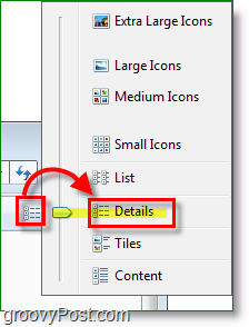 Capture d'écran de Windows 7 - afficher les détails des recherches de fichiers