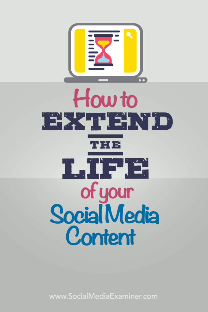 Comment prolonger la vie de votre contenu de médias sociaux: Social Media Examiner