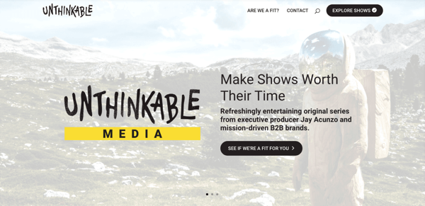 Capture d'écran du site Web Unithinkable.