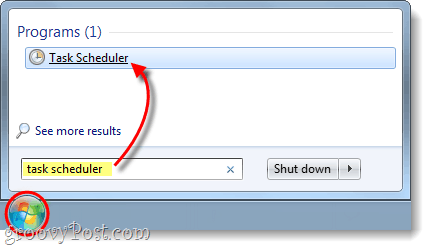 ouvrir le planificateur de tâches dans Windows 7