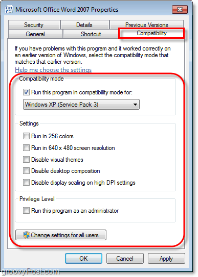 comment afficher les informations de compatibilité pour un programme Windows 7