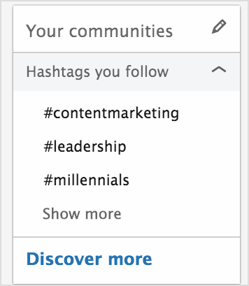 Développez la section Hashtags que vous suivez.