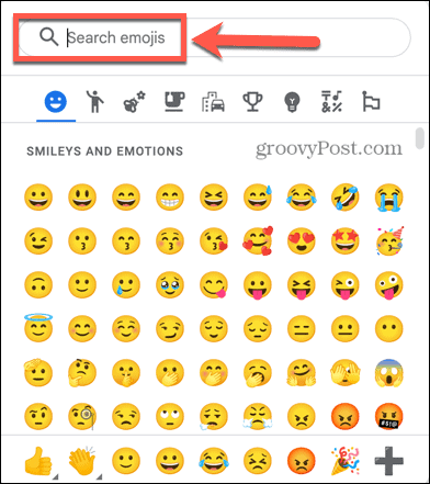 rechercher des emojis dans google docs