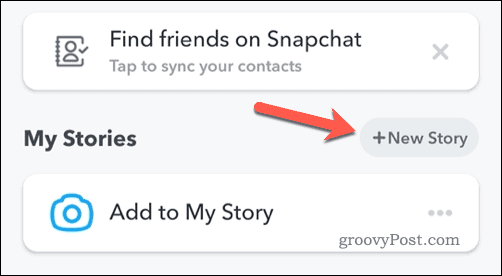 Créer une nouvelle histoire Snapchat
