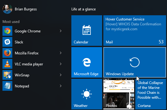 Windows Update Démarrez Windows 10