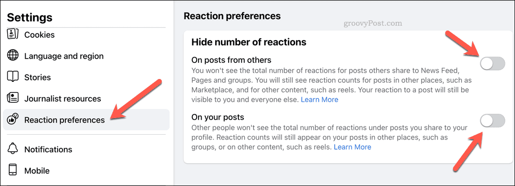 Modifier les préférences de réaction sur Facebook