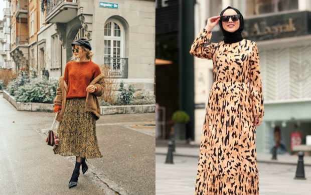 combinaisons de jupe léopard hijab